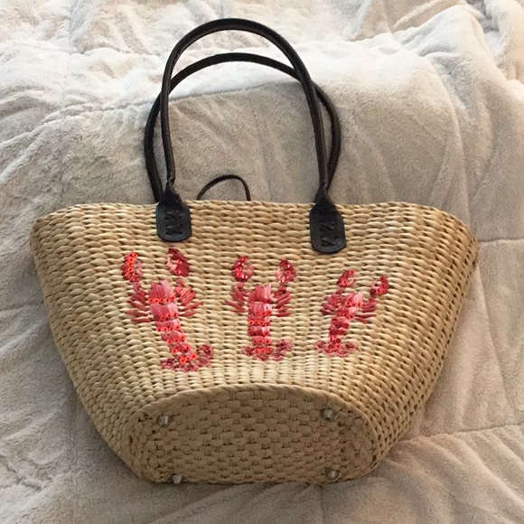 Handbags - Sequin Lobster Straw Tote Bag